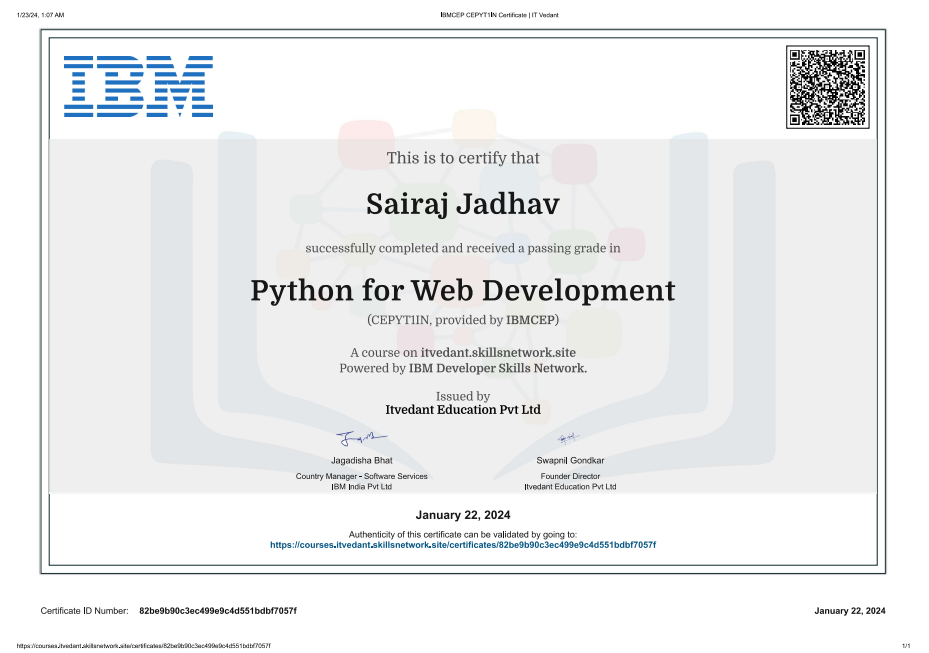 IBM Python for Web Development